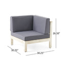 Brava X Back L Arm Chair, Grey Dark Gray Acacia Wood