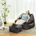 Bean Bag Chair With Filler, Bean Bag Sofa With Tufted Soft Stuffed Filling, Fluffy And Lazy Sofa, Comfy Cozy Beanbag Chairs With Memory Foam For Dorm, Apartment, Living Room, Black Black Primary Living Space Soft Casual,Modern Foam Teddy