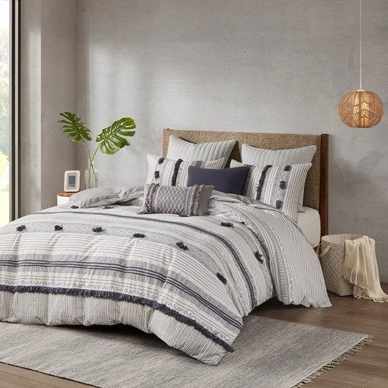 3 Piece Cotton Duvet Cover Set Queen Multicolor Cotton