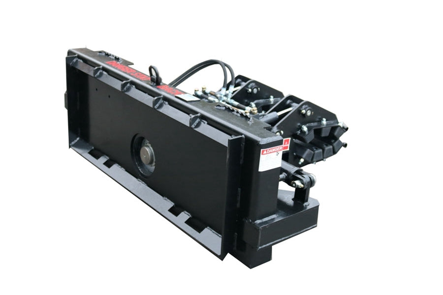 Skid Steer Double Cylinder Hydraulic Pole Setter Pole Claw Attachment Rotating Black Steel