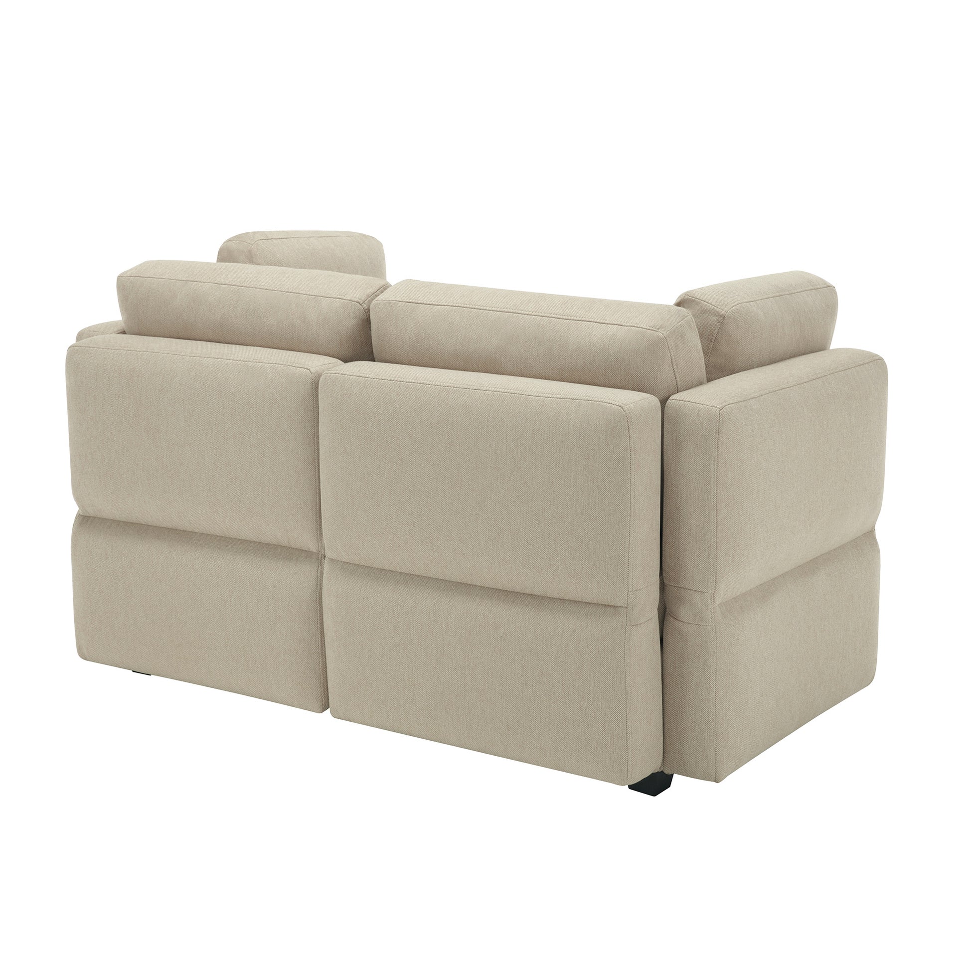 Living Room Furniture Sets, 2 Piece Comfy Upholstered Sofa Couch Set, Mid Century Modern Loveseat Sofa Sets With Storage Space Small Spaces Under Seats, Adjustable Arms And Backs Beige Beige Polyester 4 Seat