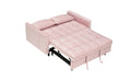 Modern Velvet Sofa, Sofa Pull Out Bed, Smallseat Casual Sofa With Back, With Pillow, Pockets, Living Room Furniture, 3 In 1 Convertible Sleep Sofa Bed. Pink Velvet 2 Seat