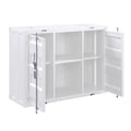 White Server With Open Shelving And 2 Cabinets White Dining Room Modern Shelves Included Metal