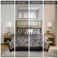 12 Piece Comforter Set With Cotton Bed Sheets Black Cal King California King Black Cotton