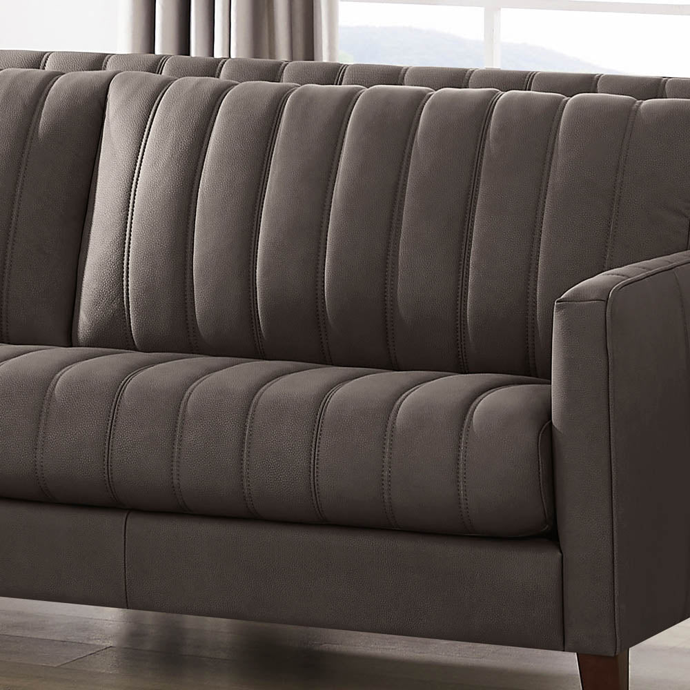 Ennis Leather Sofa Chocolate Down Filling Genuine Leather 3 Seat