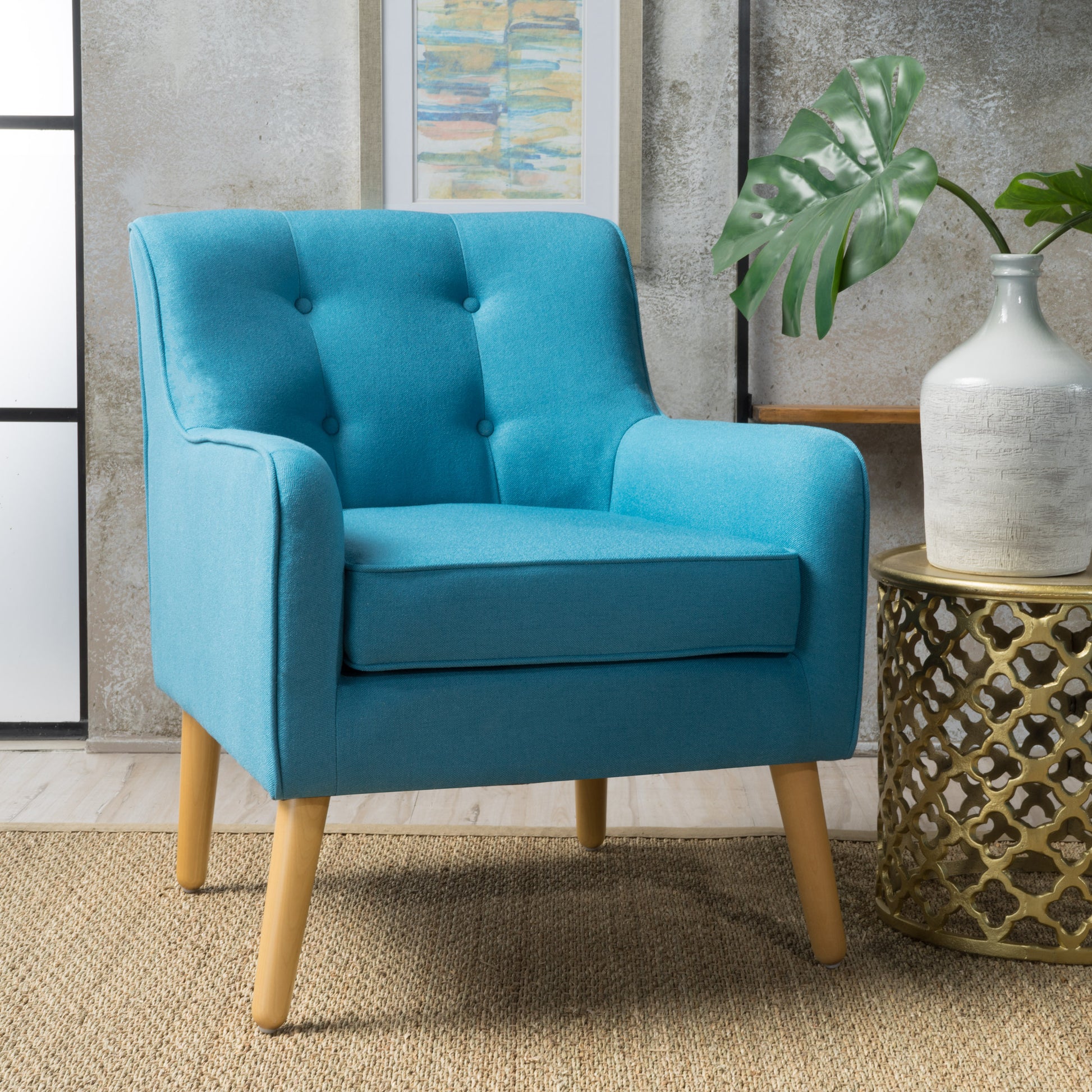 Arm Chair Teal Fabric