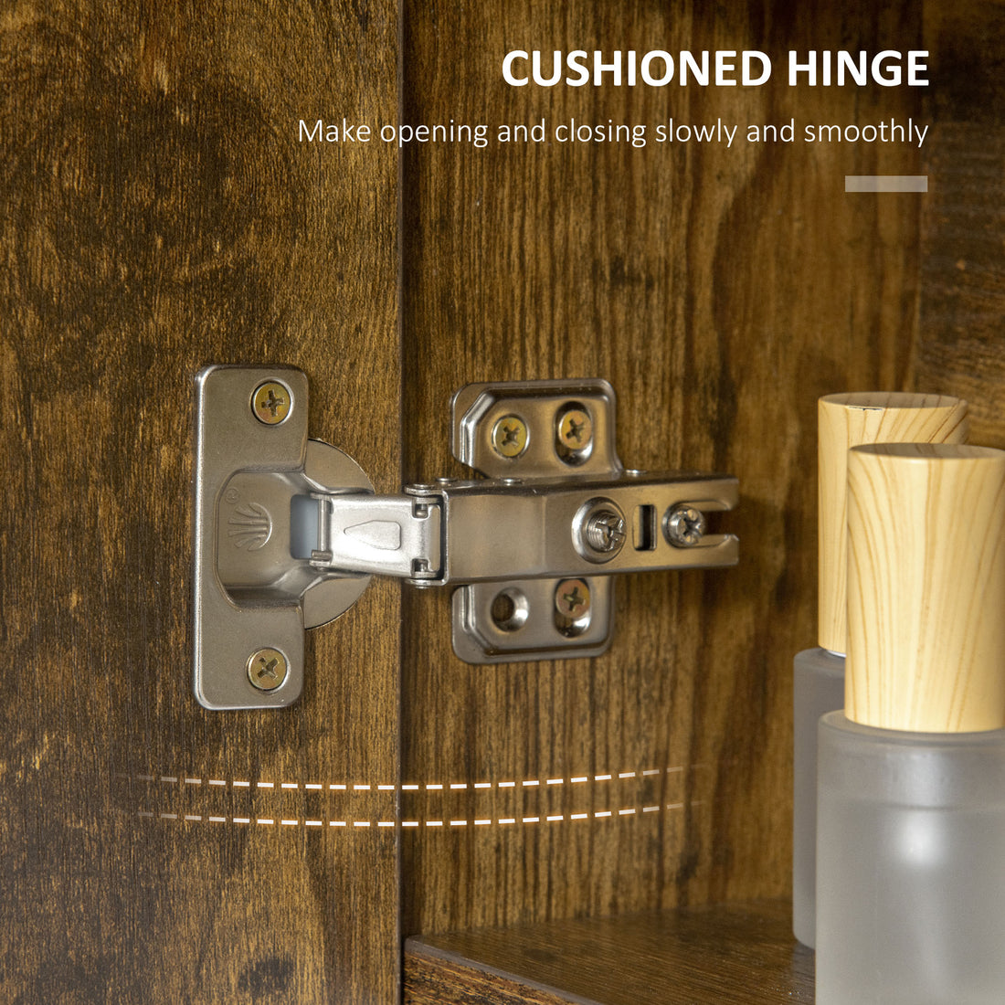 Kleankin Lighted Medicine Cabinet With Mirror, 27.5" X 25.5" Wall Mounted Dimmable Bathroom Mirror Cabinet With 3 Tier Storage Shelves, Led Lights, Smart Touch And Usb Charge, Dark Wood Grain Rustic Brown Mdf