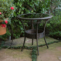 Figi Pe 27In Glass Table Brown Multi Iron