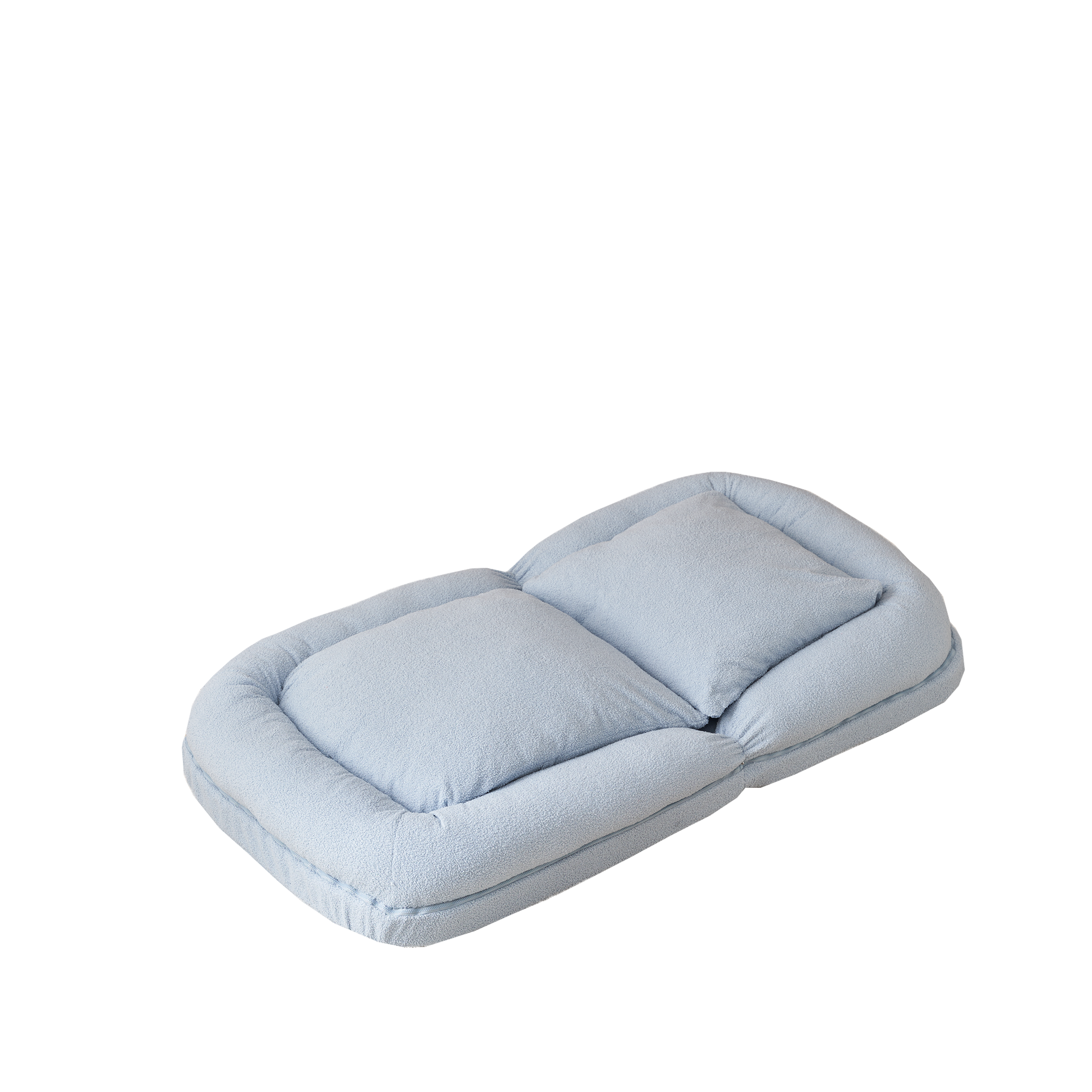 Triple Fold Down Sofa Bed,Blue Blue Metal Cotton Metal