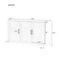 Tv Stand For Tvs Up To 65 Inches, Modern Entertainment Center Media Console Cabinet With 2 Spacious Storage Space, Solid Wood Legs For Living Room White 50 59 Inches Particle Board Mdf