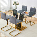 Table And Chair Set,Large Modern Minimalist Rectangular Glass Dining Table For 4 8 With 0.4