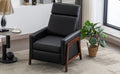 Wood Framed Pu Leather Recliner Chair Adjustable Home Theater Seating With Thick Seat Cushion And Backrest Modern Living Room Recliners, Black Old Sku:Pp289527Aab Black Pu Pu