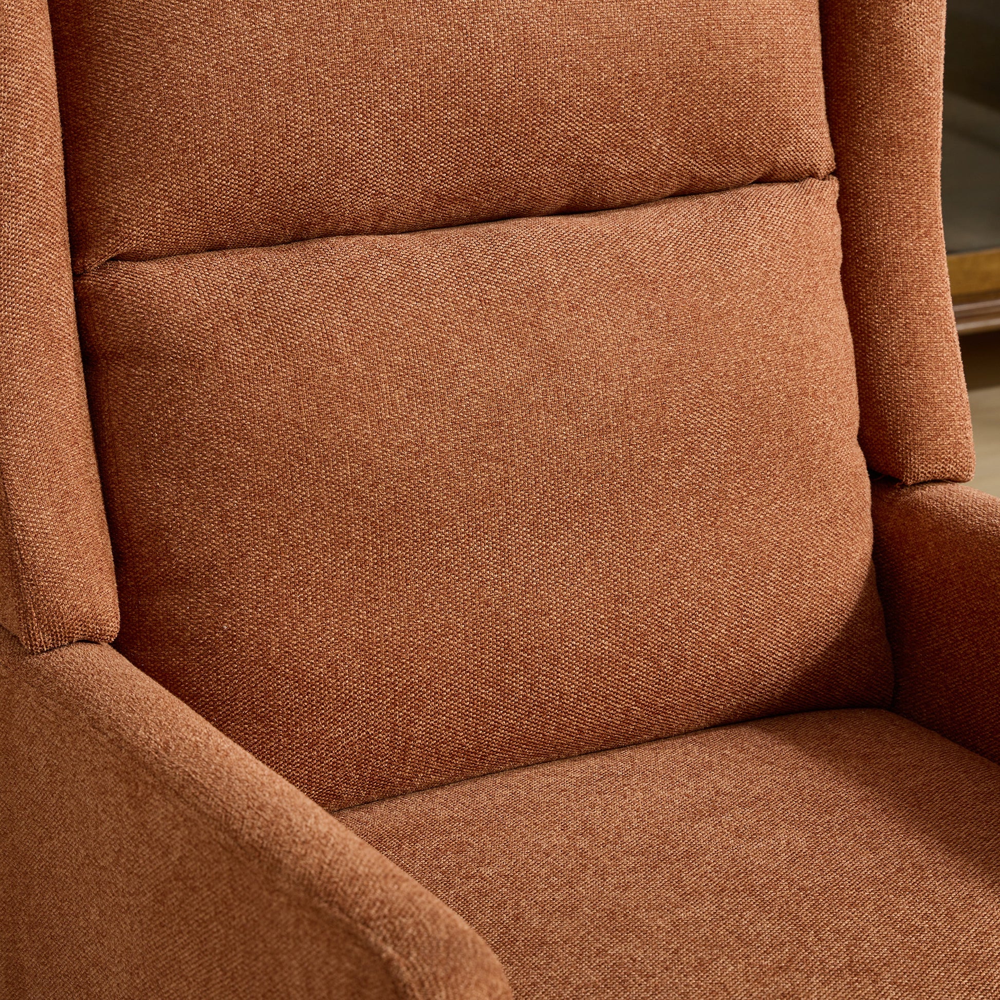 26.18" Wide Modern Accent Chair,Polyester Blend High Back Reading Chair ,Upholstered Armchair Club Chair,Single Sofa With Wood Legs For Living Room,Bedroom,Reading Room,Office,Orange Orange Foam