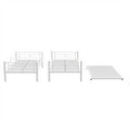 Heavy Duty Sturdy Meta Twin Over Twin With Trundle Bunk Bed L Noise Reduced Safety Guardrail No Box Spring Needed,White Box Spring Not Required Twin White Metal