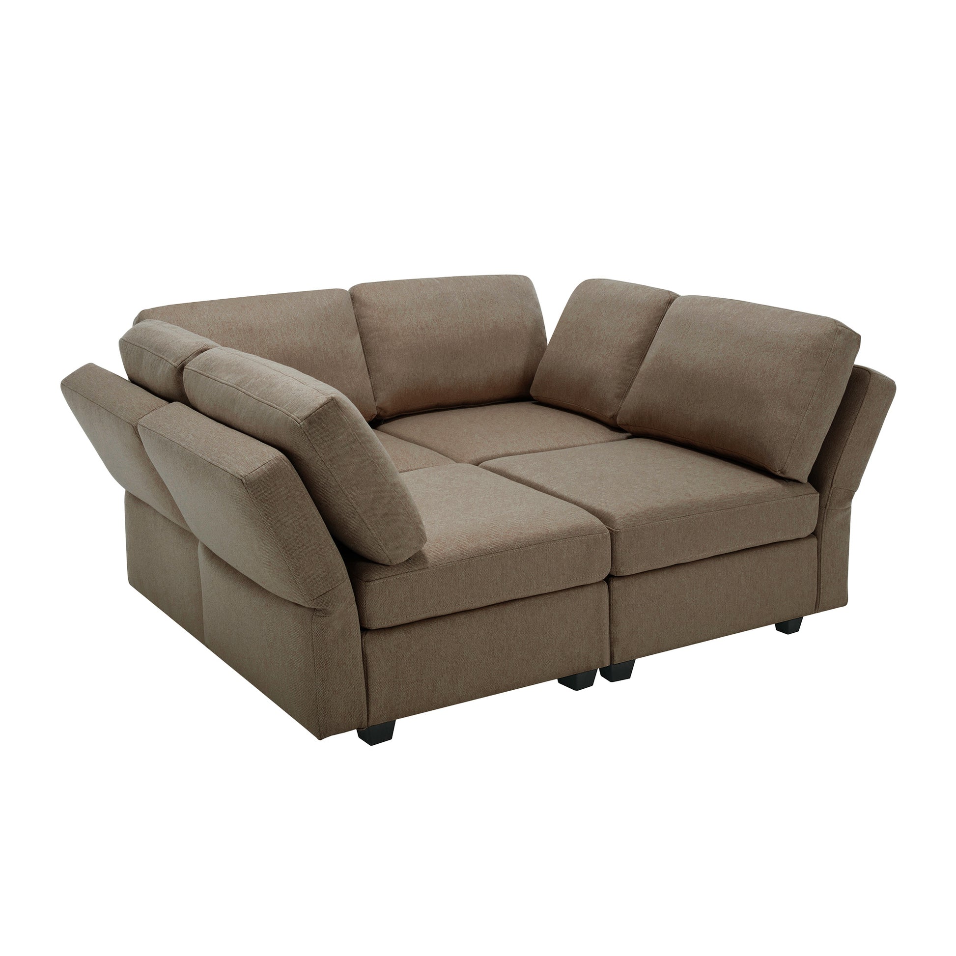 4 Seat Sofa Bed Upholstered Sofa Sleeper, Space Saving Sof Bed2 Seat Sofa With Storage Space Under Seatsall Arms And Backs Adjustabled For Ultimate Comfort Seating Brown Brown Polyester 4 Seat