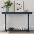 48 Inch Rustic Vintage Console Tablefarmhouse Style Entryway Table With Open Shelf And Sturdy Construction For Entryway And Living Room Navy Navy Distressed Finish Primary Living Space Antique,Rustic,Vintage Open Storage Console Tables Brushed