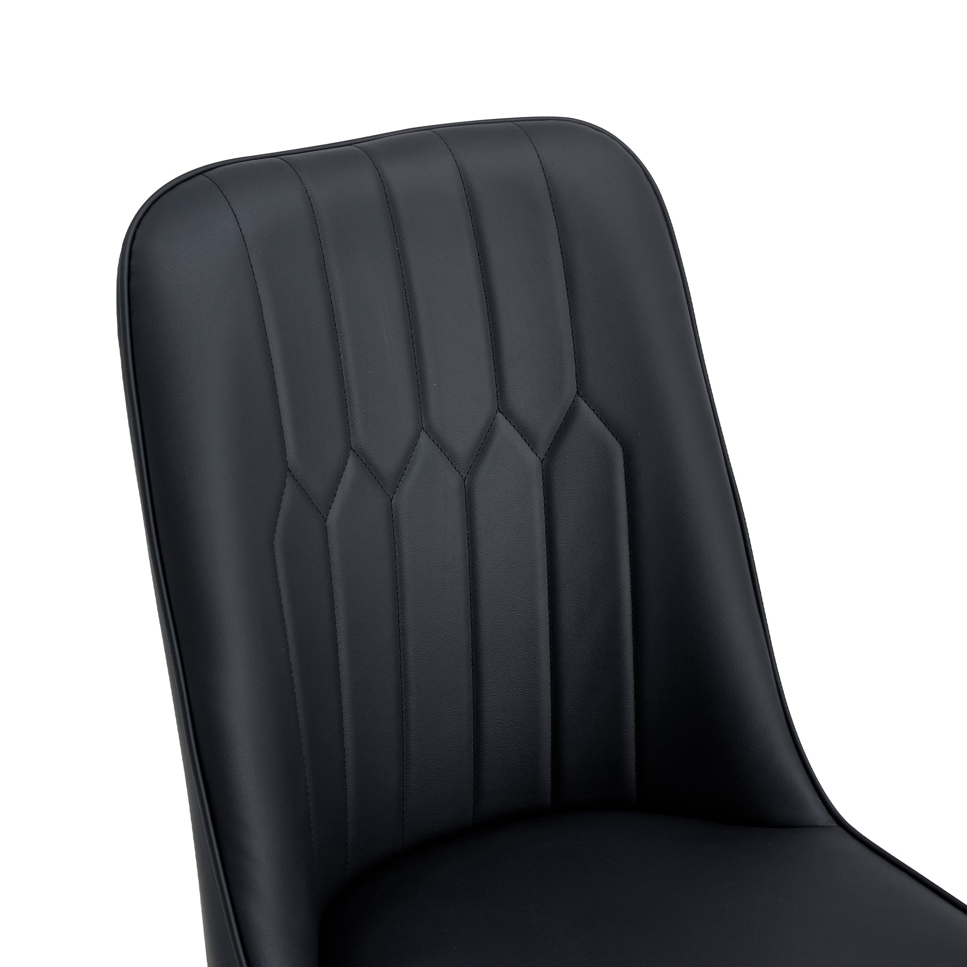 Large Modern Minimalist Rectangular Dining Table With 0.39 "Imitation Marble Black Desktop And Gold Metal Legs, Paired With 8 Chairs With Pu Cushions And Black Metal Legs.F 1538 C 007 Black Gold Glass Metal