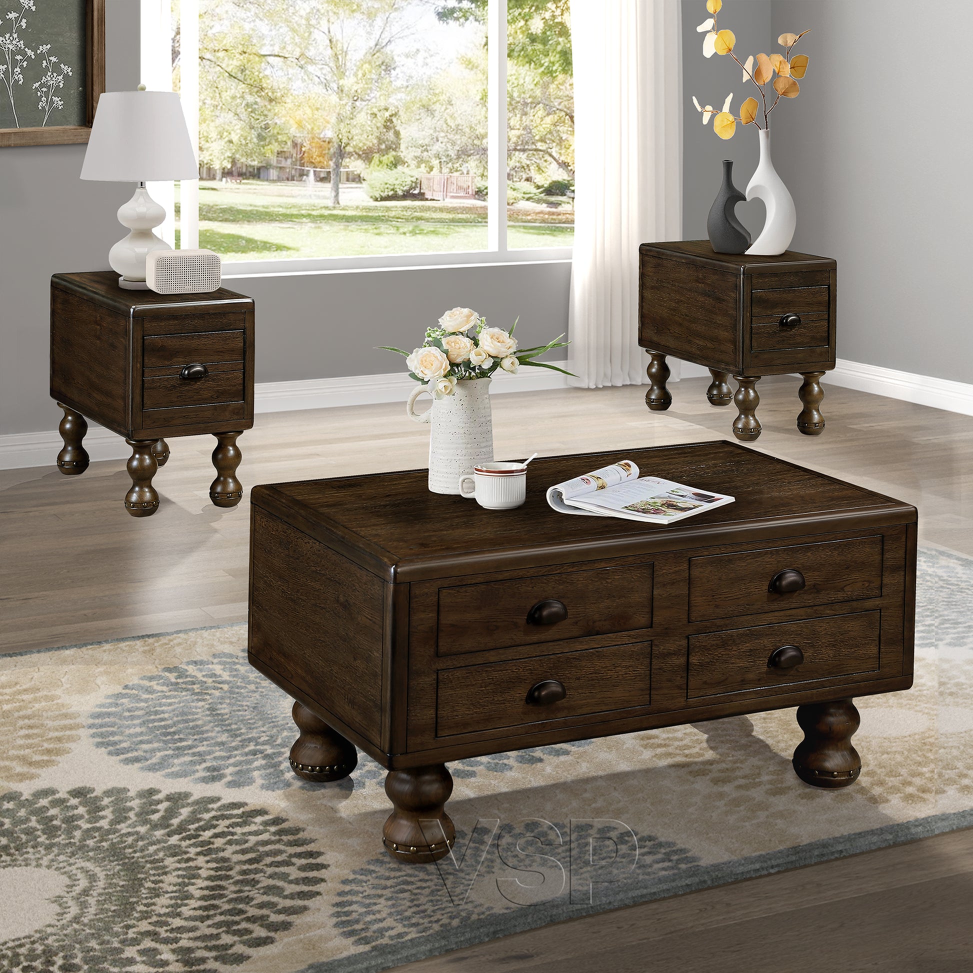Solid Wood End Table, Rectangle 23.6 Inch Narrow Side Table With Drawer, Vintage Bedside Table Nightstand For Small Spaces, Living Room, Bedroom, Easy Assembly, Espresso Espresso Pine