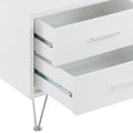 Deoss White Finish Accent Table White Mdf,Metal