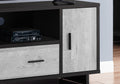 Tv Stand, 48 Inch, Console, Media Entertainment Center, Storage Cabinet, Drawers, Living Room, Bedroom, Black And Grey Laminate, Contemporary, Modern Black 80 89 Inches Particle Board