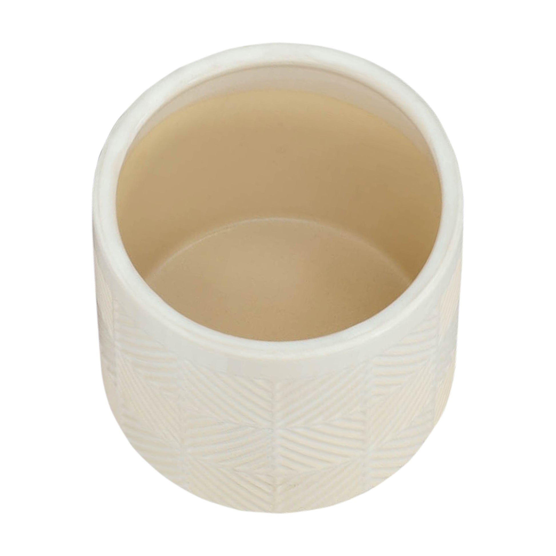 S 2 6 8" Textured Planters, Shiny White White Ceramic