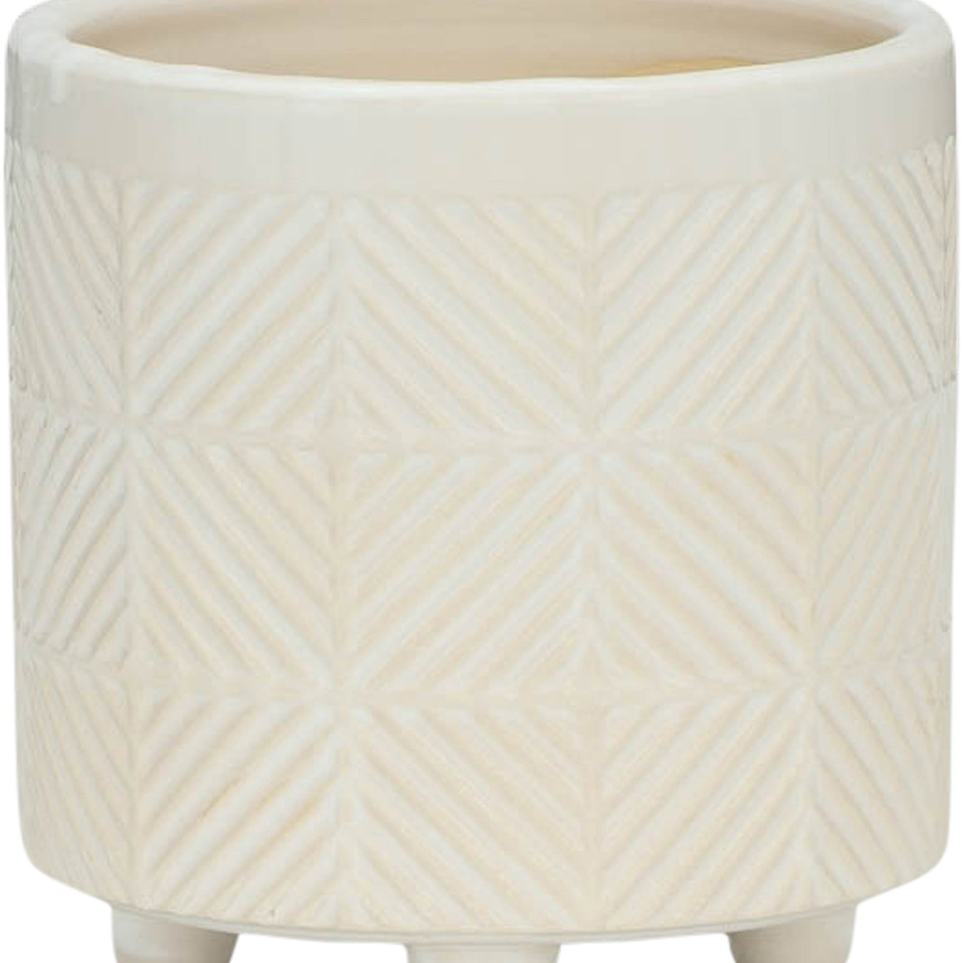 S 2 6 8" Textured Planters, Shiny White White Ceramic