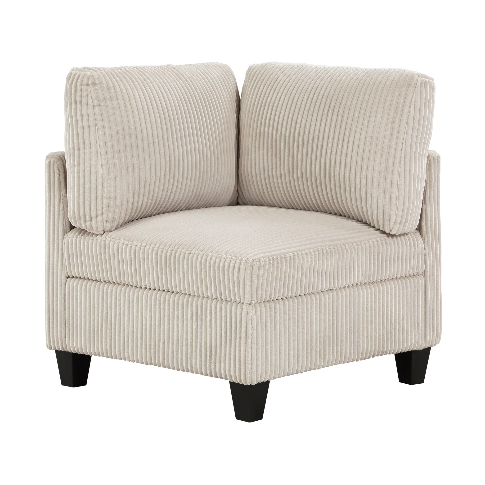 Modern Living Room Furniture Beige Corner Seat With Storage Corduroy Fabric Upholstery 1Pc Modular Piece Beige Primary Living Space Contemporary,Modern Solid Wood