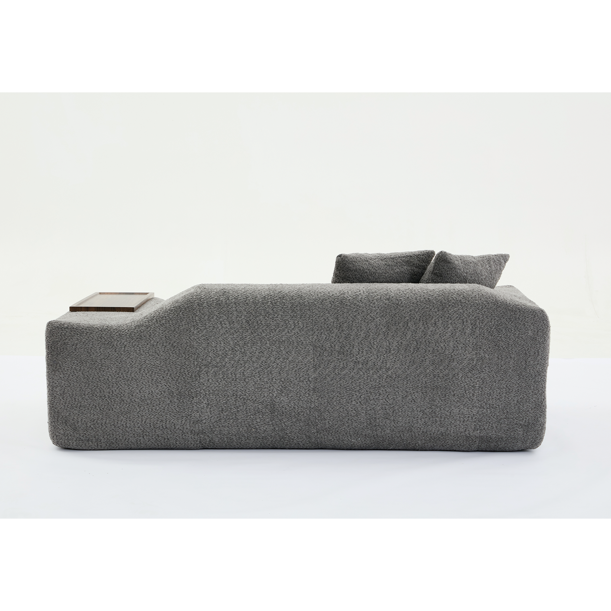 Arrived 2 Piece Boucle Cloud Sofa Set, Upholstered Sofa Set, Modern 3 Seater And 2 Seater Sofa With Mdf End Table For Living Room ,Apartment,3 2 Couch,Boucle,Dark Gray Gray Polyester Primary Living Space Soft Tight Back Modern Square Arms Foam