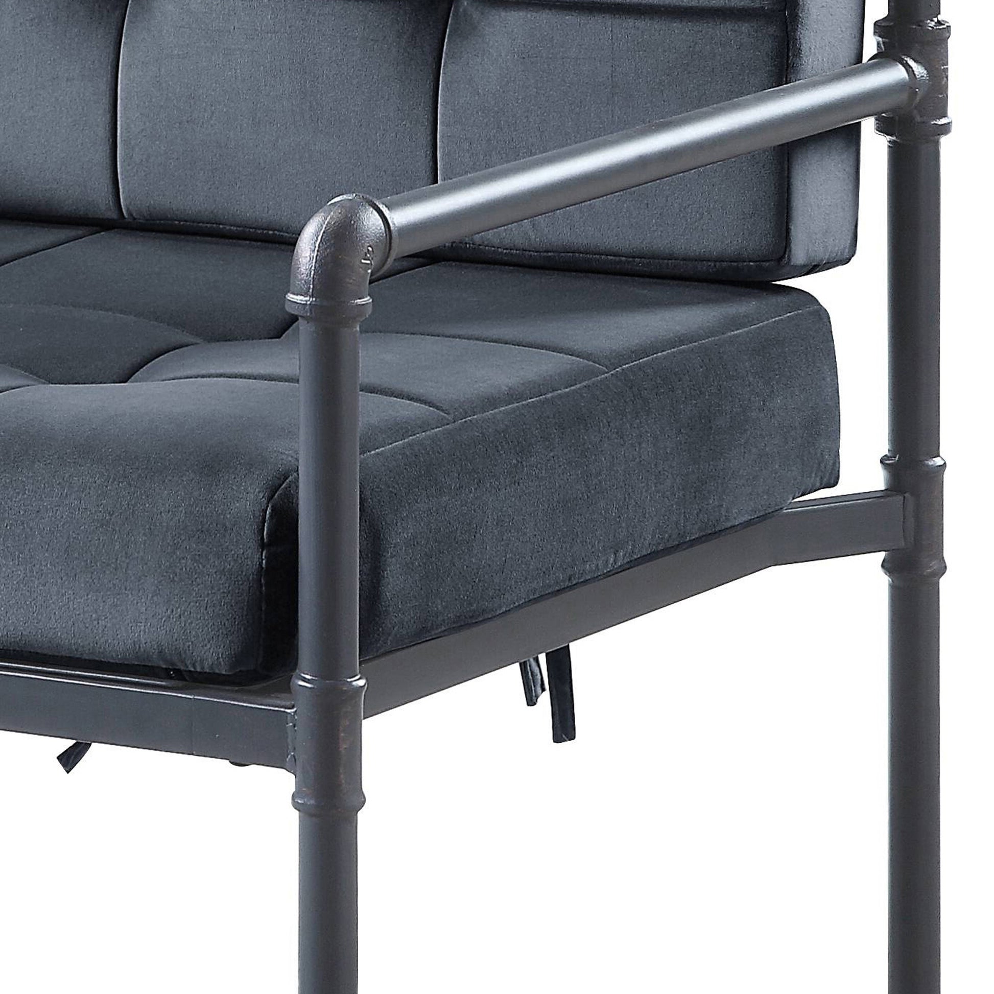 Grey And Sandy Grey Cushion Back Accent Chair Grey Primary Living Space Industrial Fabric Metal