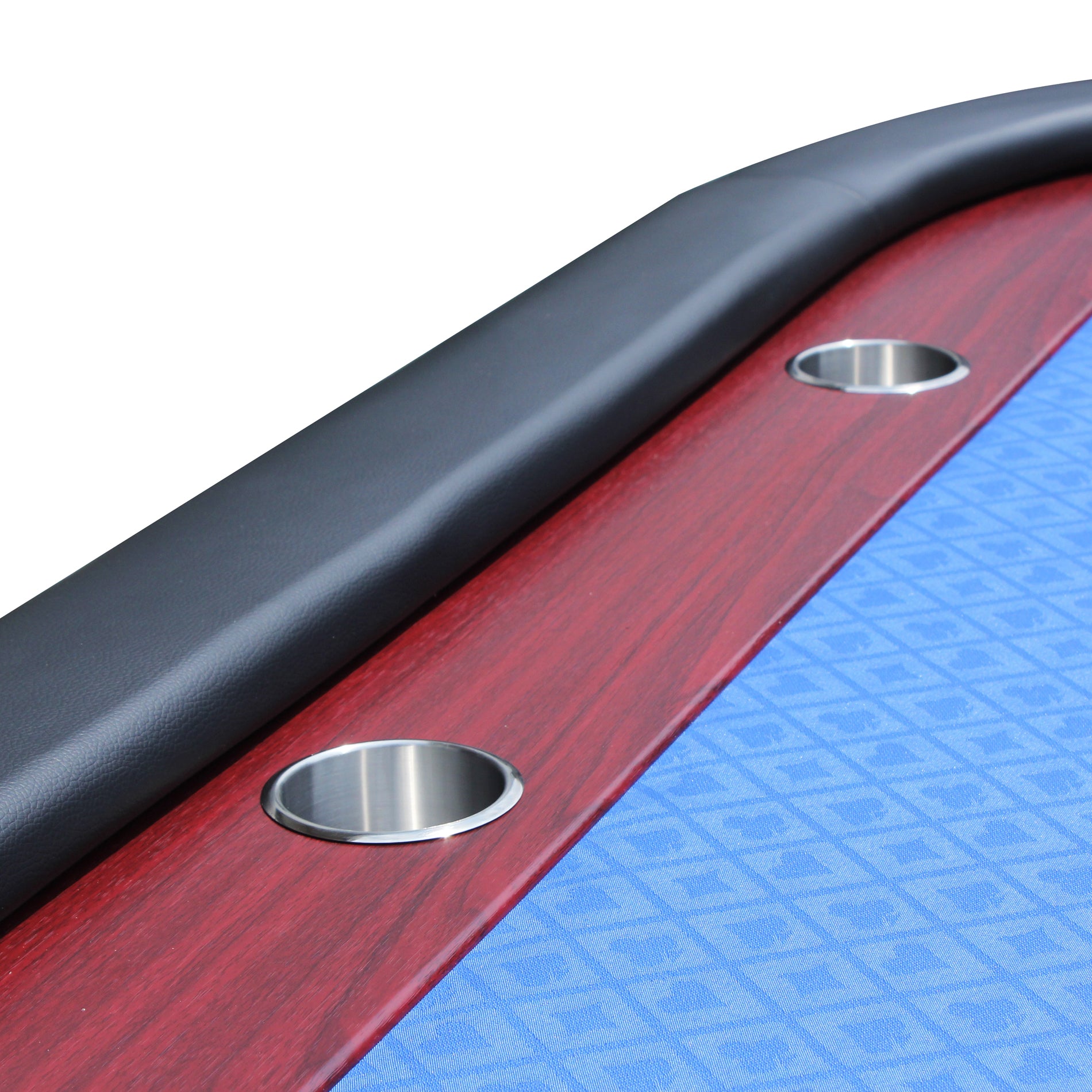 96" Poker Table For 10 Players With Speed Cloth Wooden Texture Racetrack Luna Legs Model 16365 Blue Black Primary Living Space Modern Wood