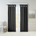 Twist Tab Lined Window Curtain Panel Black 50X108