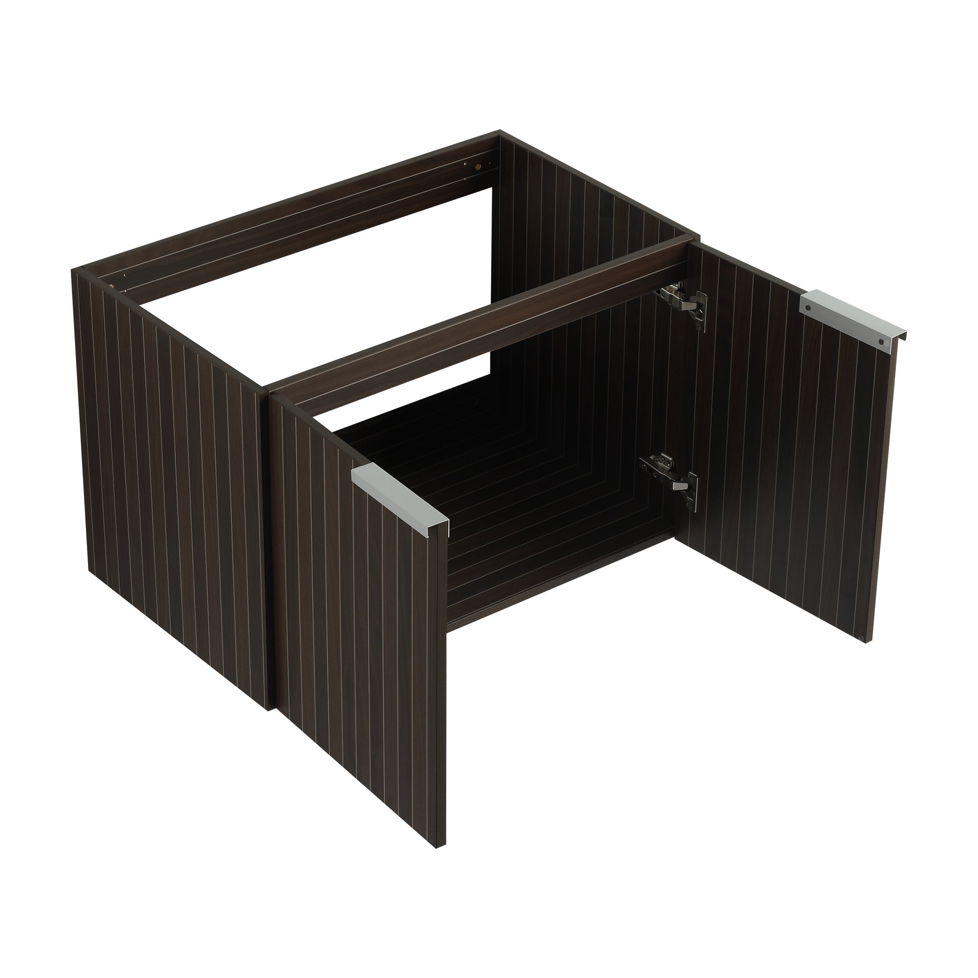 30 Inch Bathroom Vanity With Resin Sink,Soft Close Doors,Float Mounting Design Silver Brown Stripe Bathroom Modern Plywood Plywood