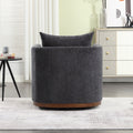 Coolmore Swivel Barrel Chair, Comfy Round Accent Sofa Chair For Living Room, 360 Degree Swivel Barrel Club Chair, Leisure Arm Chair For Nursery, Hotel, Bedroom, Office, Lounge Carbon Black Chenille Carbon Black Primary Living Space Foam Chenille