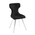 Ultra Modern Dining Furniture Set Of 2 Side Chairs Black Velvet Upholstery Chrome Finish Metal Legs Black,Chrome Dining Room Ultra Modern Side Chair Set Of 2 Metal