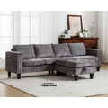 Arrived 5 Seat Modular Sofa,With Storage Ottoman, Convertible Sectional Sofa, L Shaped Couchreversible Chaise ,Riveted Sofa,Chenille, Gray Gray Polyester Wood Primary Living Space Medium Soft Cushion Back Modern Square Arms Foam Metal & Wood 5 Seat