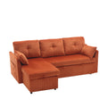 United We Win Furniture, Modular L Shaped Sofa, Modular Long Sofa With Reversible Chaise Lounge, Sofa Bed, Sleeper Sofa, Modular Sofa Combination With Storage Seats. Orange Velvet 3 Seat