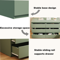 Green Large 6 Drawers Chest Of Drawer Dressers Table Sliding Green Gray Drawer 5 Drawers & Above Bedroom Extra Deep Drawers 6 Corner White Particle Board
