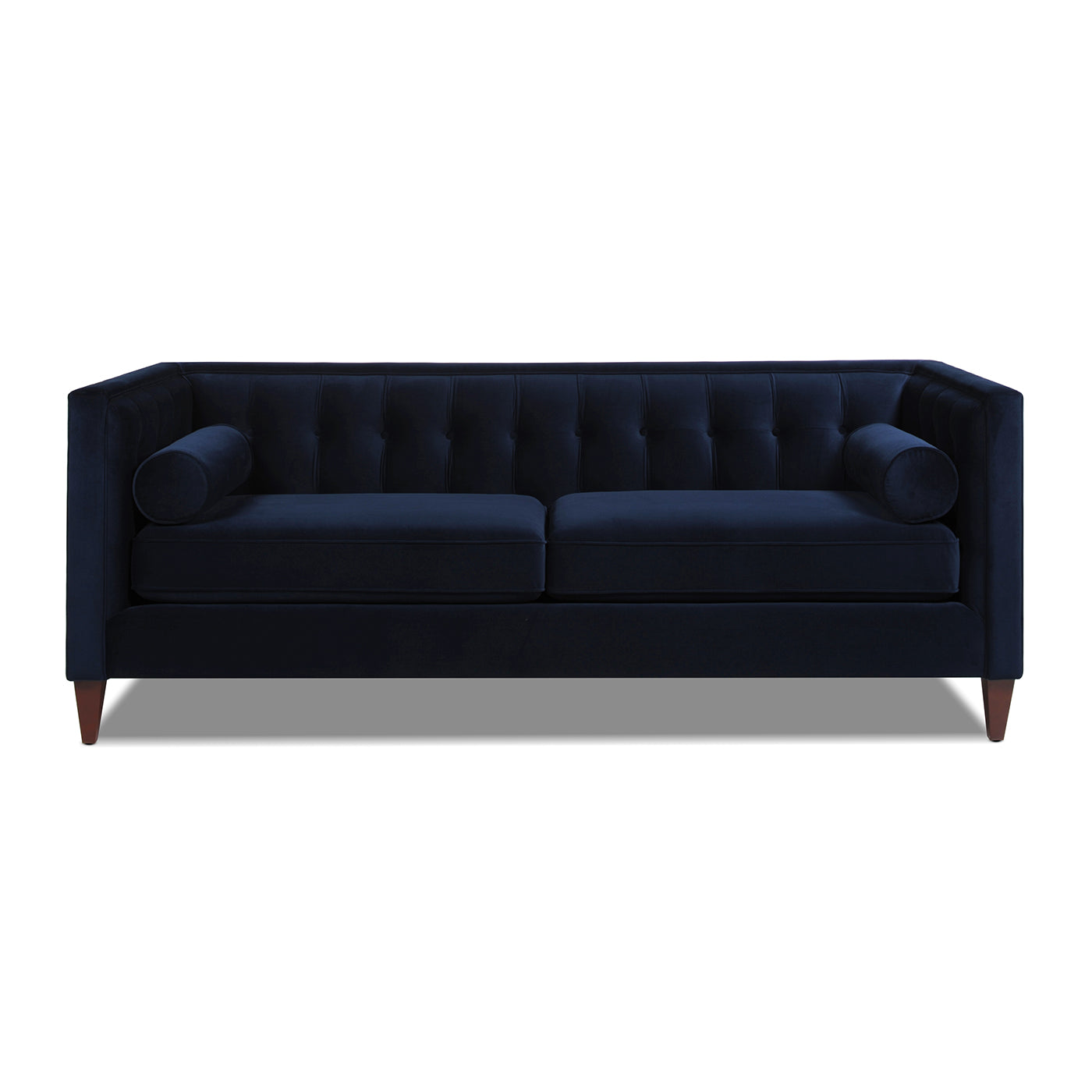 Jack 84" Modern Tuxedo Tufted Sofa, Dark Navy Blue Performance Velvet Dark Navy Foam Velvet 3 Seat
