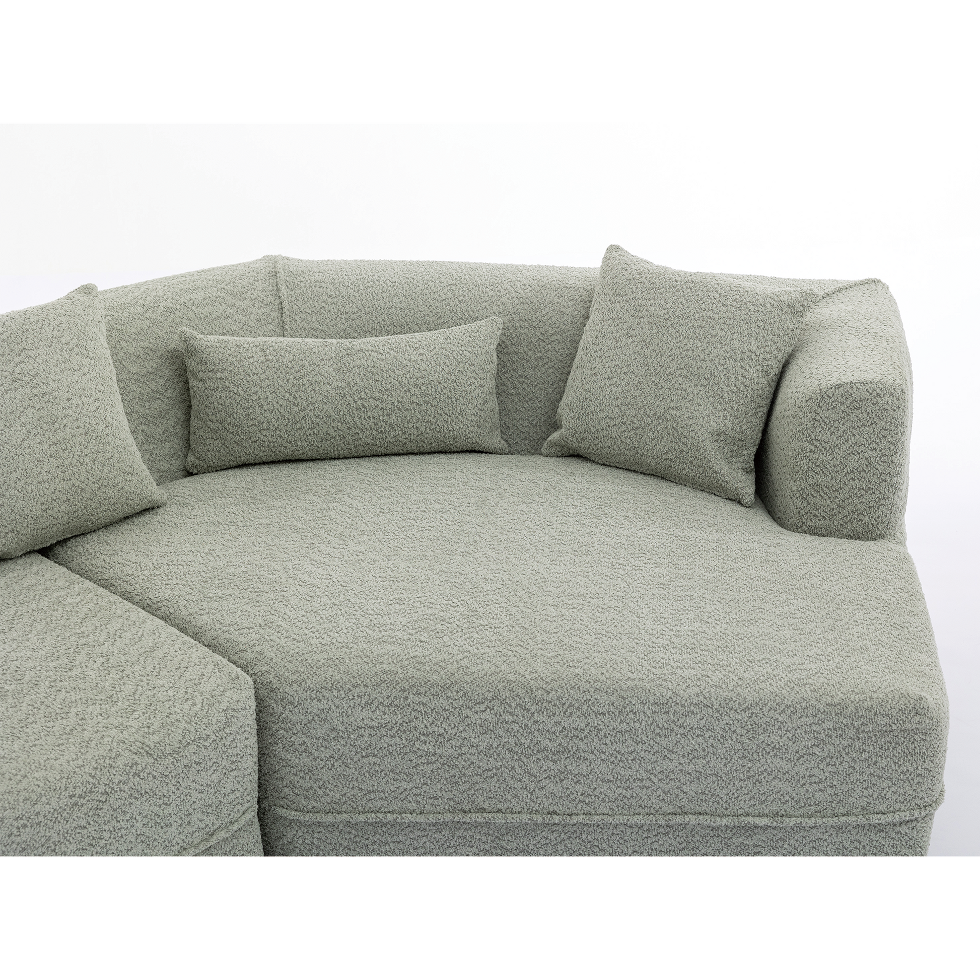 And Upgraded Extended Edition Modular Sofamodern Minimalist Style Sofa, Upholsteredfree Combination, Round Fiber Fabric, Anti Wrinkle Fabric,Dimension Extension,Green Green Polyester Primary Living Space Medium Soft Tight Back Modern Flared Arms Fiber