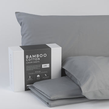 Bamboo Cotton Sheets Soft And Smooth With Viscose From Bamboo Grey King Split Head White Charcoal Cotton
