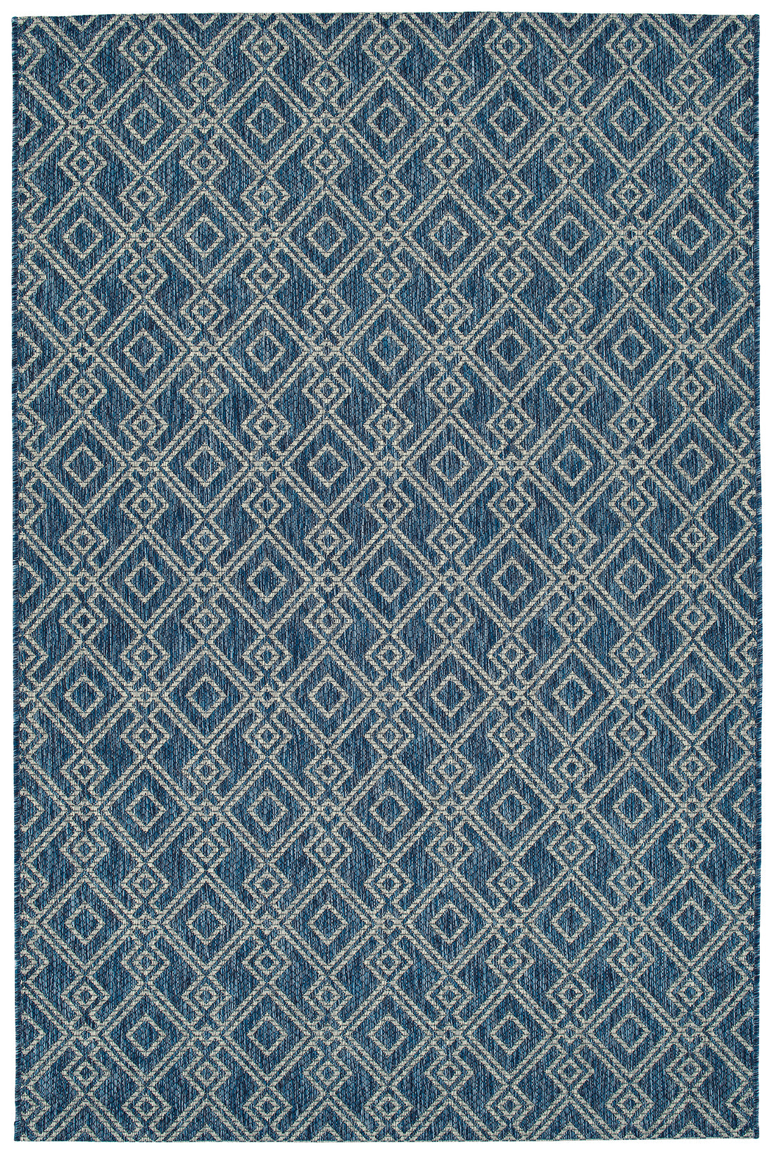 Modern, Geometric, Textured Cut Pile 5'3" X 7'6" Rectangle Area Rug Navy Polypropylene