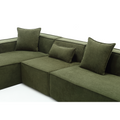 Modular Combination Living Room Sofa Set, Modern Minimalist Sofa, Free Installation Sofa, L Shaped, Italian Minimalist Tofu Block Sofa, Right Hand Facing,Terrycloth Fabric,Green Green Polyester Primary Living Space Soft Modern Polyester 3 Seat