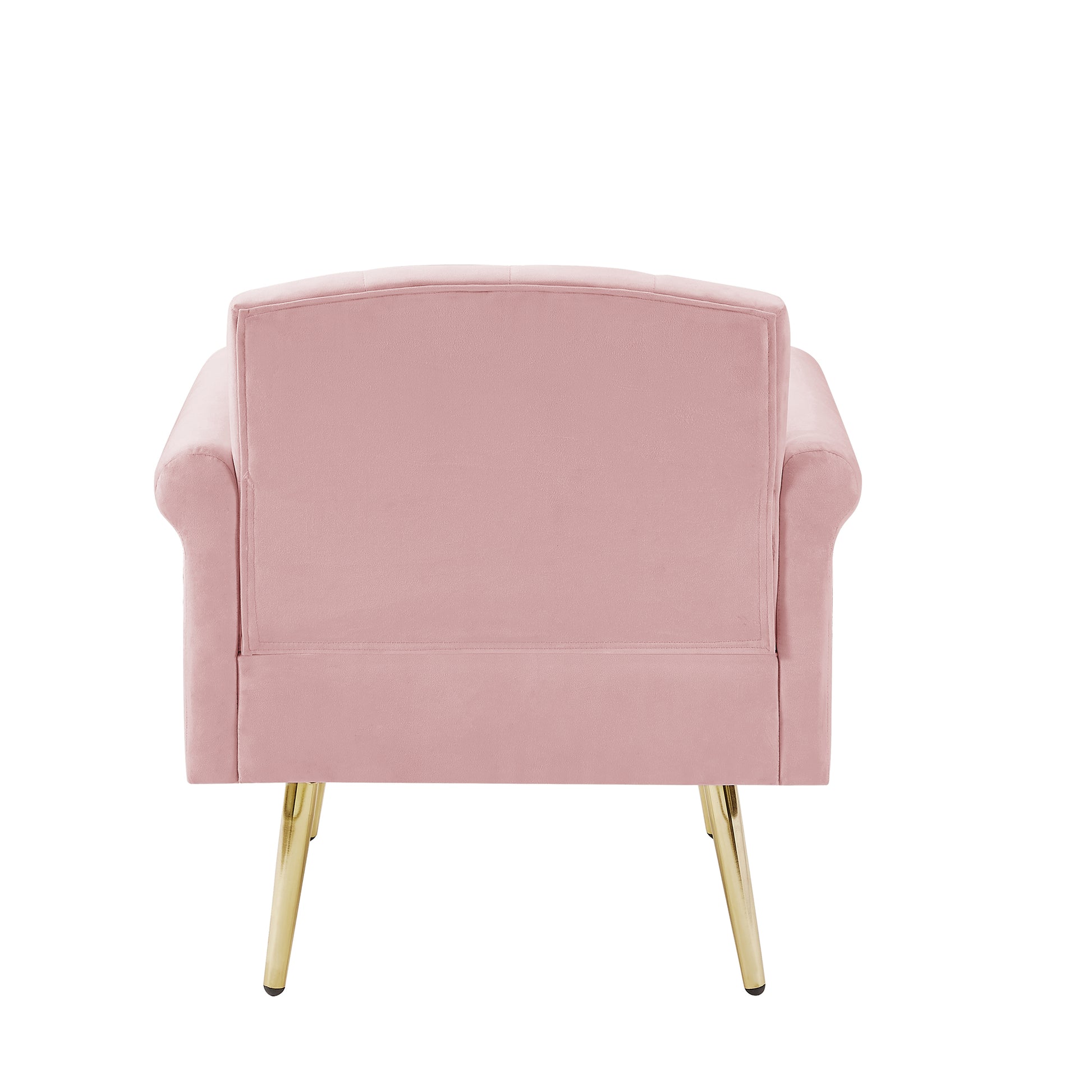 Pink Velvet Armchair With Metal Legs Pink Foam Velvet