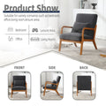 Coolmore Modern Accent Chair, Solid Wood Padding Lounge Armchairs With One Pillow For Living Room, Bedroom, Guest Room Gray Gray Primary Living Space Foam Velvet