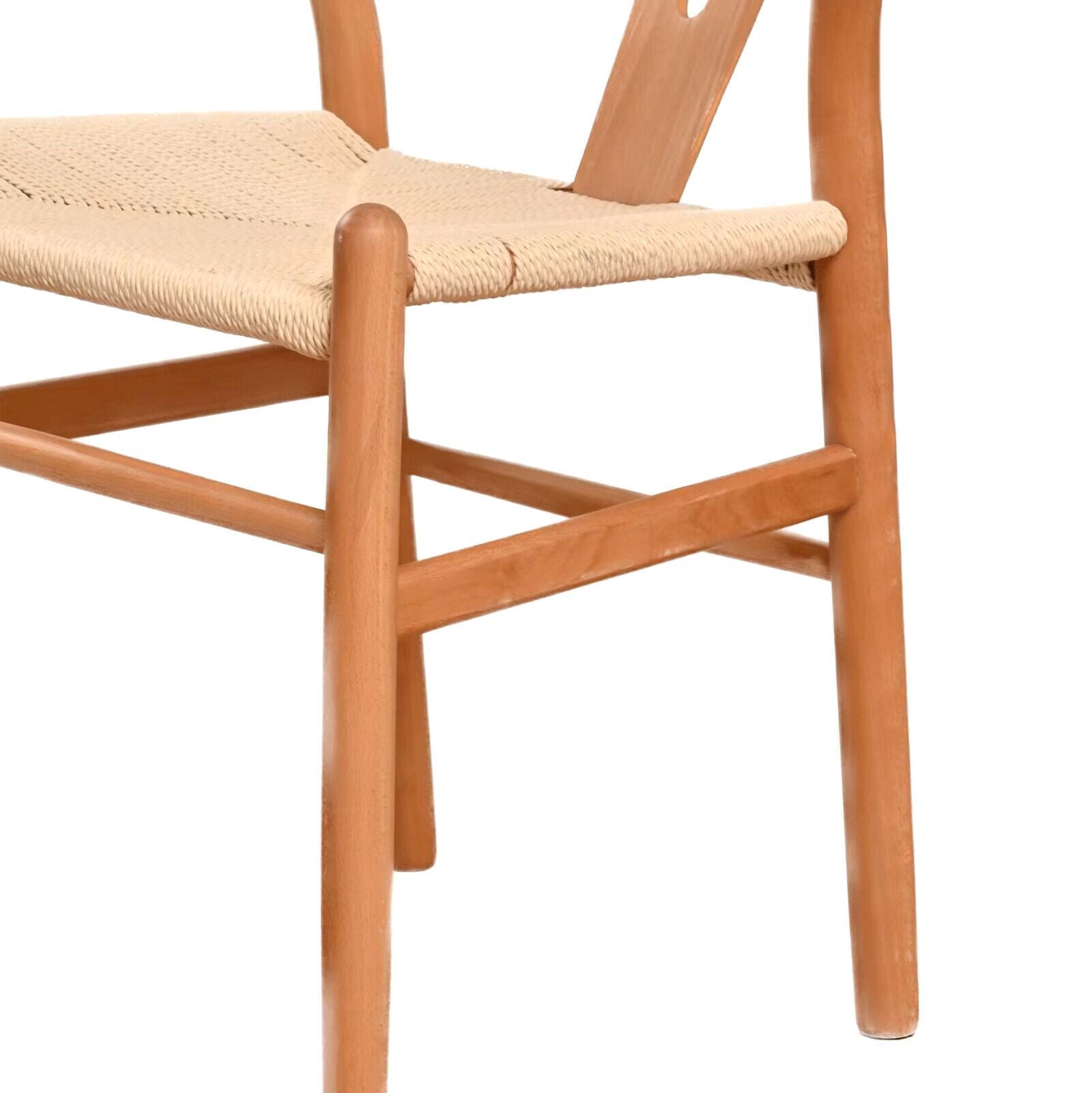 Natural Solid Wood Wishbone Design Backrest Chair With Canvas Seat For Dining Room And Kitchen Wood Natural Modern Solid Wood