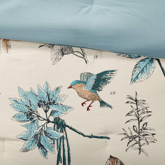 7 Piece Printed Cotton Twill Comforter Set Khaki Cal King California King Khaki Cotton