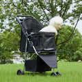 Pet Stroller For Dogs And Cats Foldable,Lightweight, And Durable Ideal For Small To Medium Pets Includes Storage Basket Black Abs