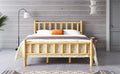 Farmhouse Log Bed Frame King Rustic Style Pure Solid Pine Cylinder Construction Bed Fits Mattresses And Box Springs, Natural Finish King Natural Pine