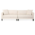 Mirod Comfy 3 Seat Sofa With Wooden Legs, Modern Style For Living Room And Study Beige Fabric 3 Seat