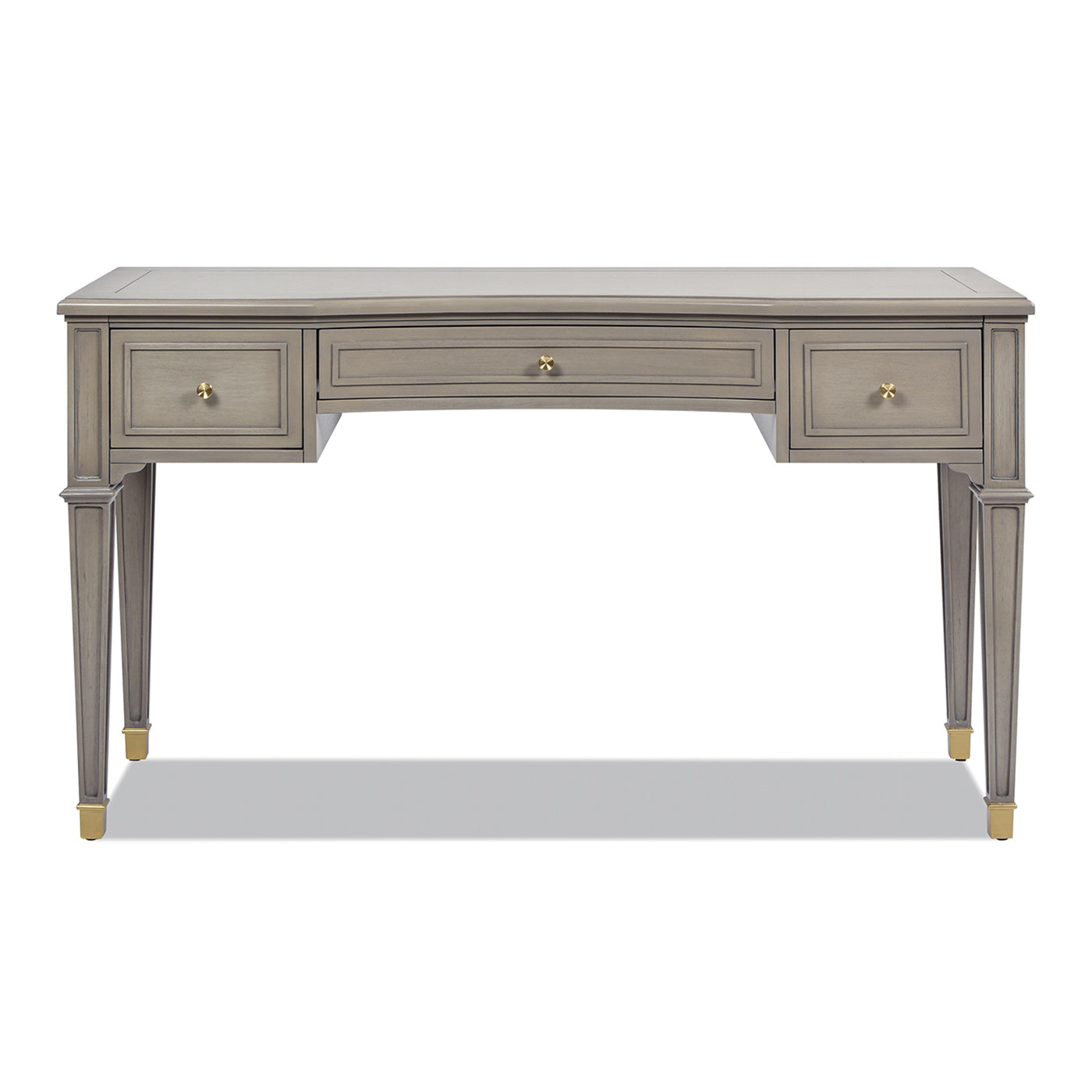 Dauphin 55" 3 Drawer Wood Executive Desk, Grey Cashmere Wood Gray Solid Wood Mdf Solid Wood Mdf
